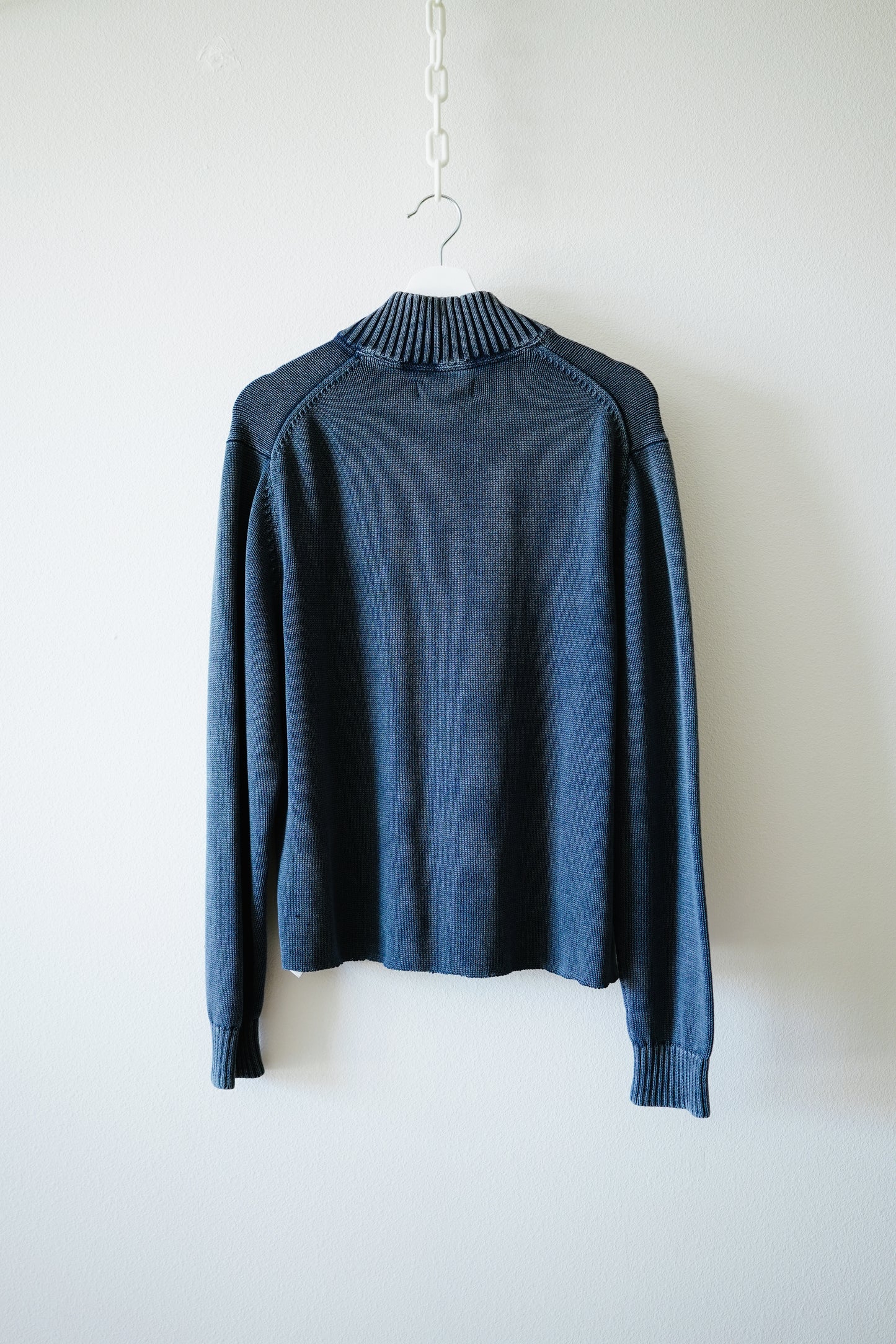 Cropped Denim Washed Quarter Zip